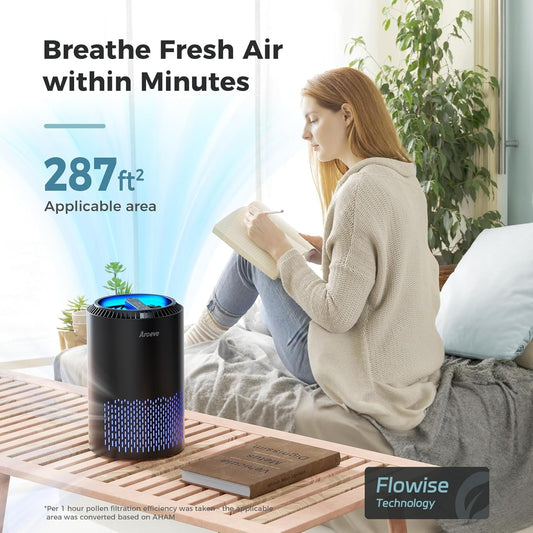 Home Air Purifier for Smoke Pollen Dander Pet Hair Bedroom